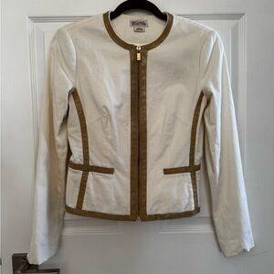 MICHAEL Michael Kors White and Gold Blazer